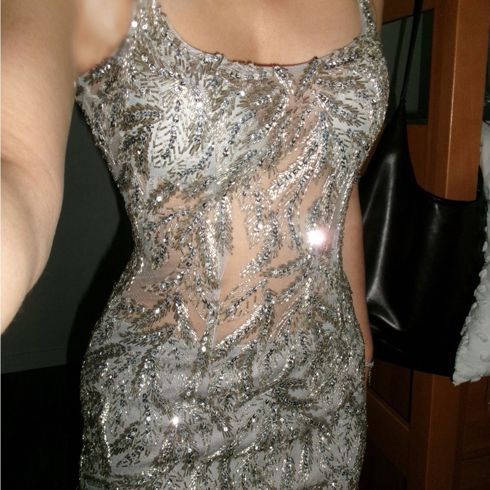 Elegant Silver Sequin Dress